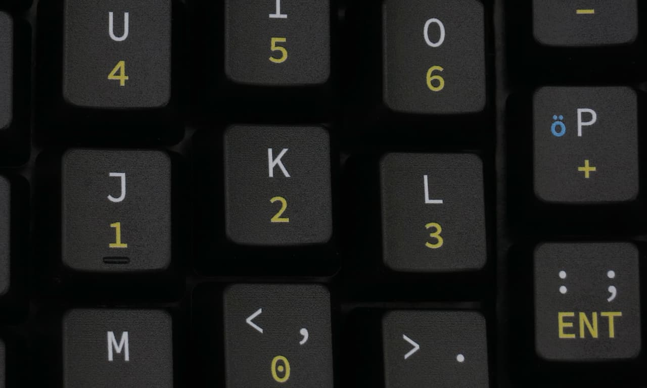 Detailed view of the printed keycaps